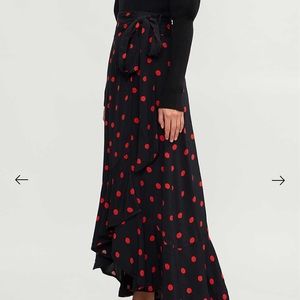 Ganni Barra Crepe Wrap Maxi Skirt